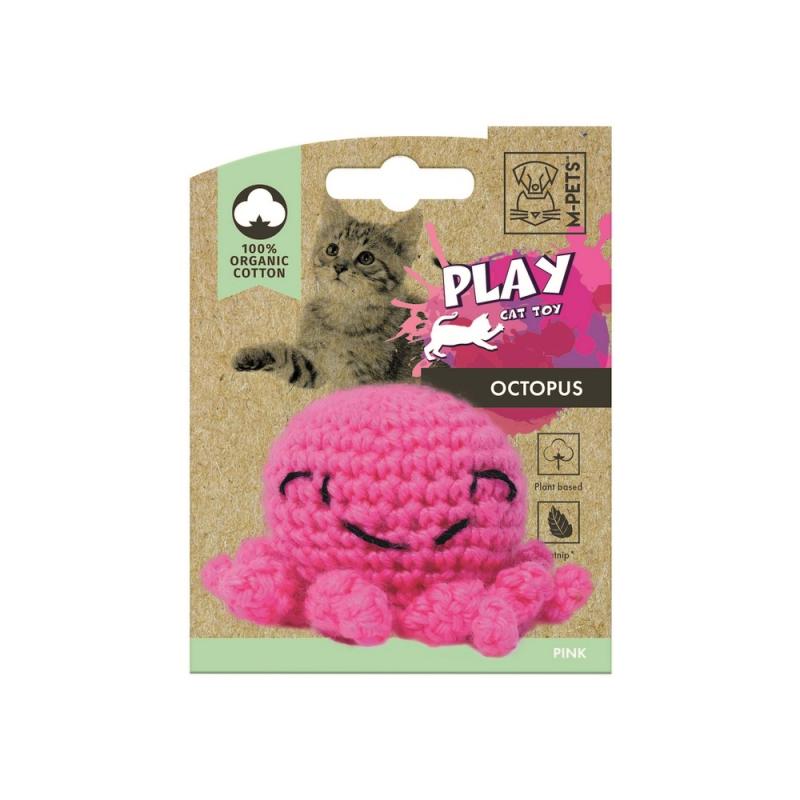 Mpets.Игрушка для кошек Осьминог с кошачьей мятой, розовый, 7,5x7,5x 5,5 см