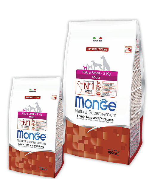 Monge Dog Speciality Extra Small корм для взрослых собак очень мелких пород с ягненком
