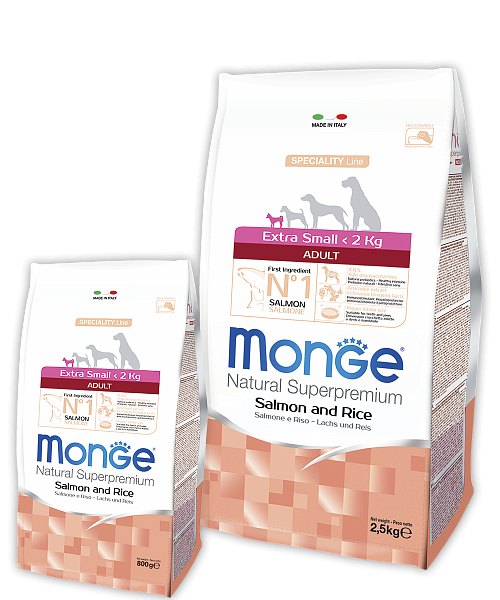 Monge Dog Speciality Extra Small корм для взрослых собак очень мелких пород с лососем