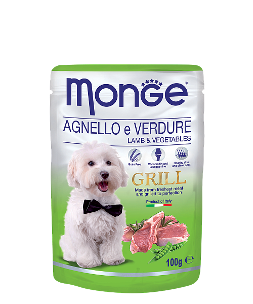 Monge Dog Grill Pouch паучи для собак ягненок с овощами