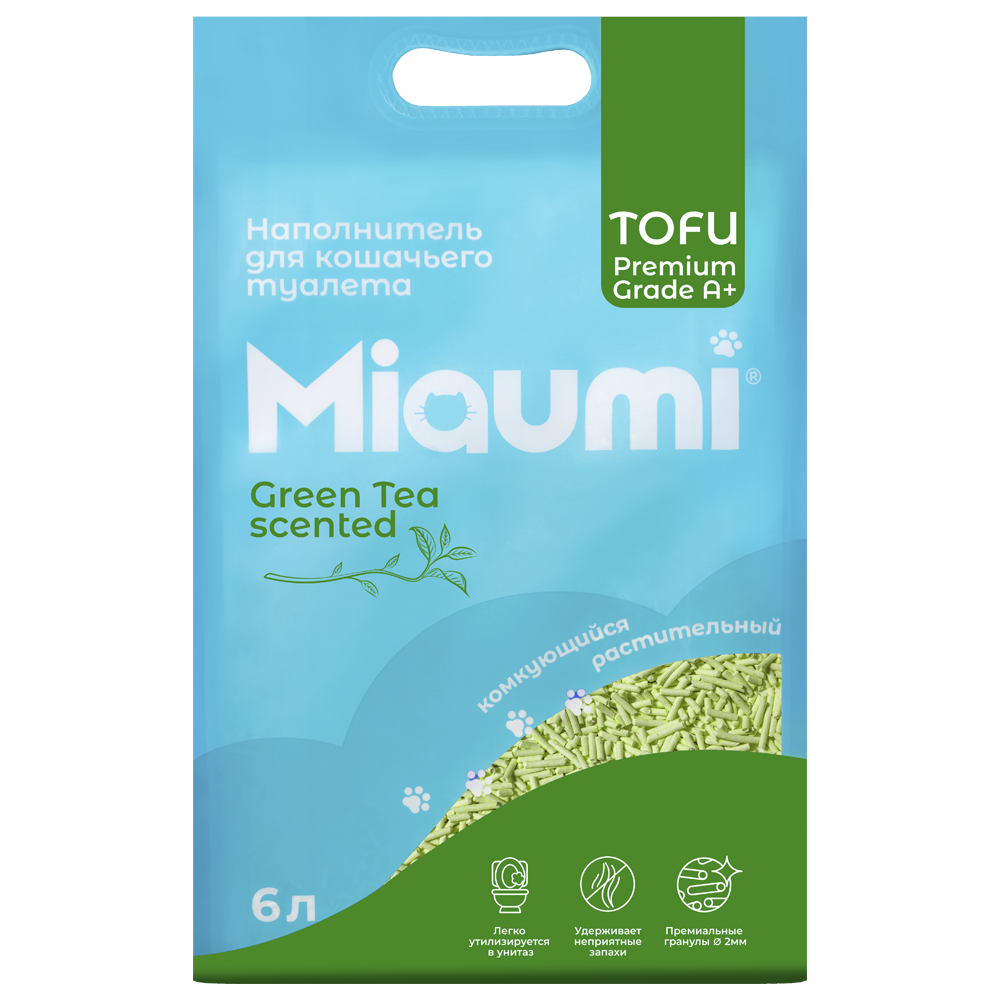 Miaumi TOFU Green Tea Scented Тофу, с нежным ароматом зеленого чая