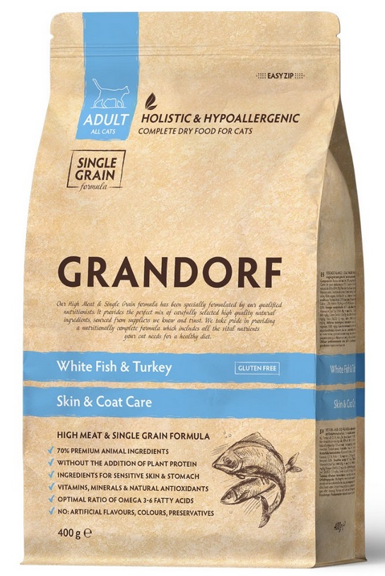 GRANDORF CAT SKIN&CARE Белая рыба с индейкой