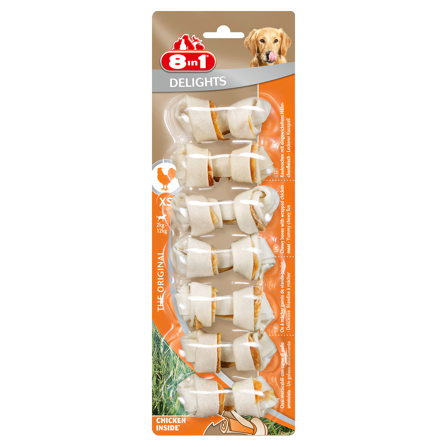 8 в 1 Delights Bone XS 7,5 см (7 шт) жеват. косточки для собак