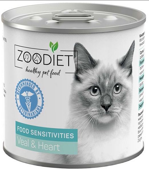 Зоодиет Food Sensitivities Veal & Heart кон.д/кошек с чувст. пищ. Телятина и сердце 240г