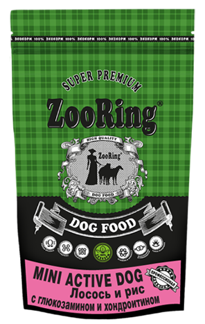 ZooRing. Mini ActivDog. Для активных собак мини пород. С лососем и рисом.
