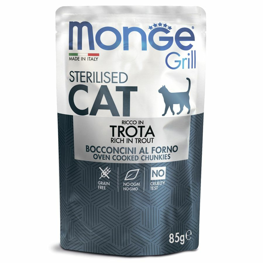 Monge Cat Grill Pouch паучи для стерилизованных кошек итальянская форель