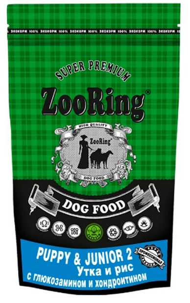 ZooRing. Puppy&Junior 2. Для ЩЕНКОВ средних пород. С уткой и рисом