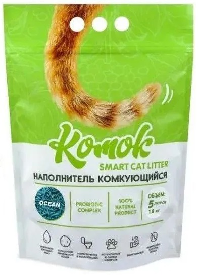 Наполнитель КОМОК Smart Cat Litter комкующийся, OCEAN