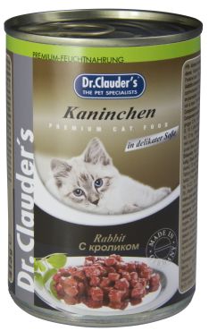 Д-р Клаудер для кошек с кроликом (консерва)