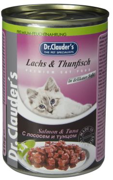 Д-р Клаудер для кошек с лососем и тунцом (консерва)