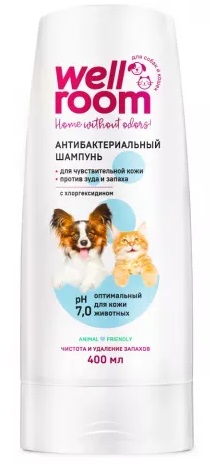 Wellroom. Шампунь антибактериальный для кошек и собак