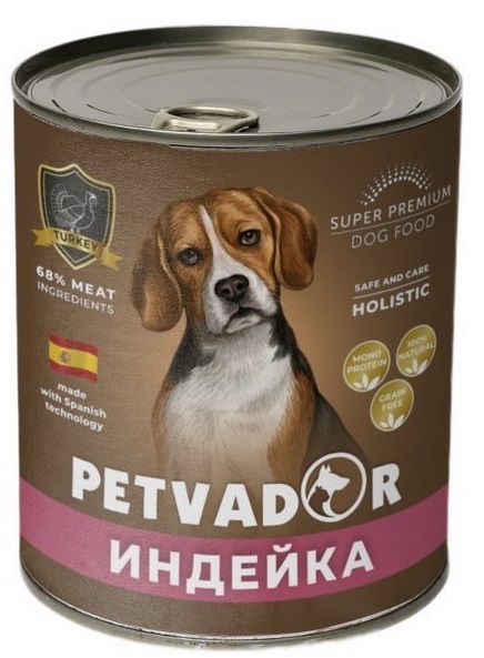 PETVADOR консервы для собак Индейка