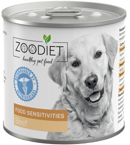 Зоодиет Food Sensitivities Beef кон.д/собак с чувствительным пищеварением Говядина 240г
