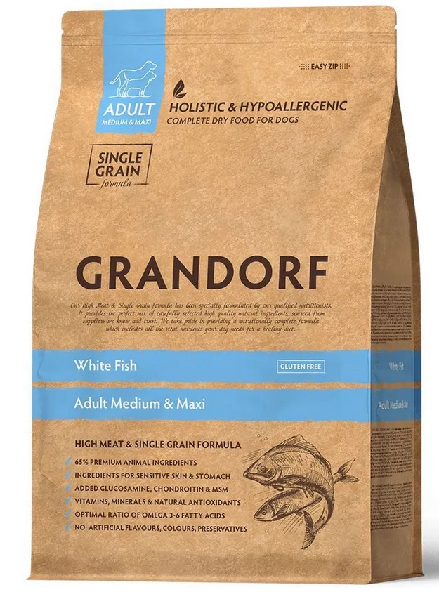 GRANDORF MED&MAXI White Fish белая рыба для средних и крупных пород