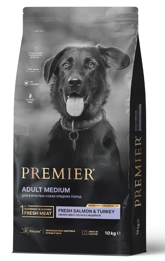 PREMIER Adult Medium Salmon&Turkey (Лосось/Индейка для взрослых собак средних пород)