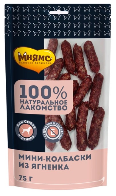 Лакомство Мнямс для собак Мини-колбаски из ягненка
