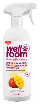 Wellroom. Спрей для уборки мест содержания животных, манго