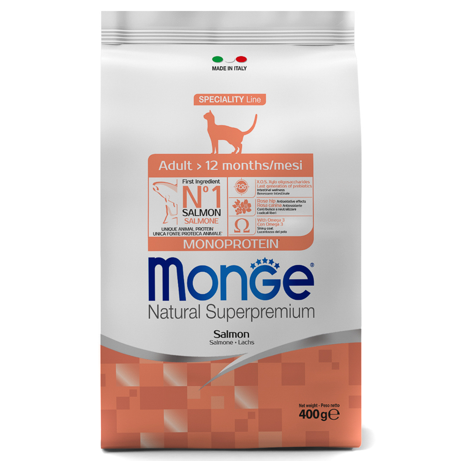Monge Cat Monoprotein корм для взрослых кошек с лососем