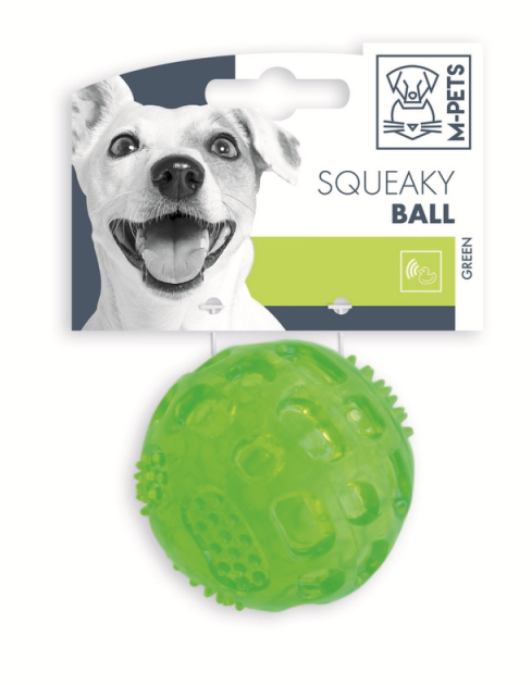 Игрушка для собак SQUEAKY мяч-пищалка. 6,3 см зеленый Mpets 10608499