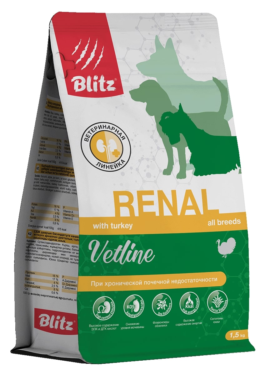 Blitz Dog Vetline Renal сухой корм для собак