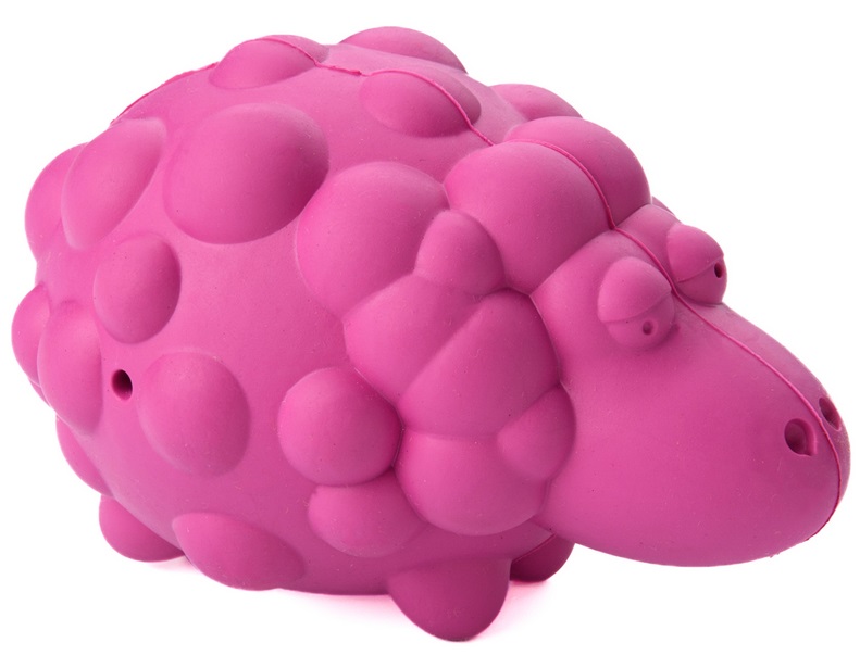 Игрушка MR.Kranch для собак Овечка розовая с ароматом бекона 8.5х12см