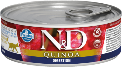 Farmina N&D GF Quinoa DIGESTION (ЖКТ), консервы для кошек, 80 г