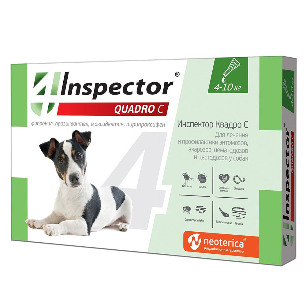 Inspector Quadro C Капли на холку для собак 4-10 кг