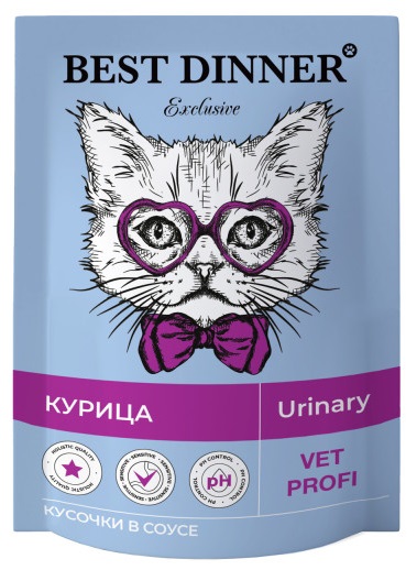 Бэст Диннер Exclusive Vet Profi Пауч диета для кошек Urinary с Курицей