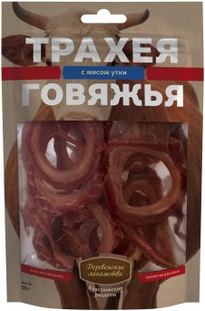 Деревенские лакомства КР трахея гов с мясом утки для собак, 50 г