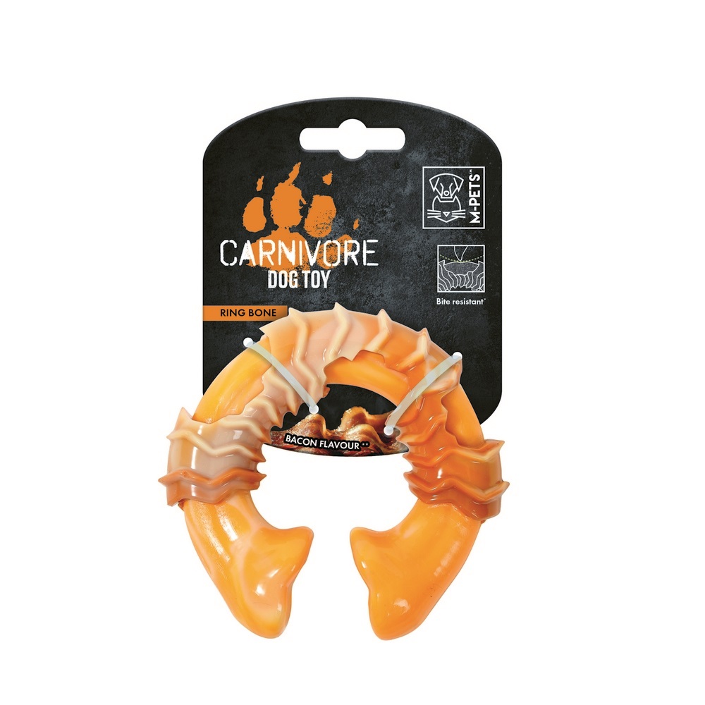 Игрушка для собак Канривор кость круглая со вкусом бекона 10.8х9.7х3.6см Mpets 10650499