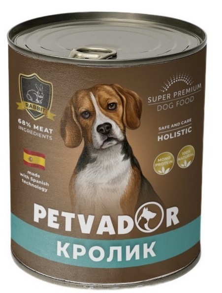 PETVADOR консервы для собак Кролик