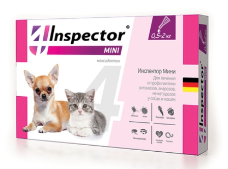 Inspector. Капли для кошек и cобак от 0,5 до 2 кг
