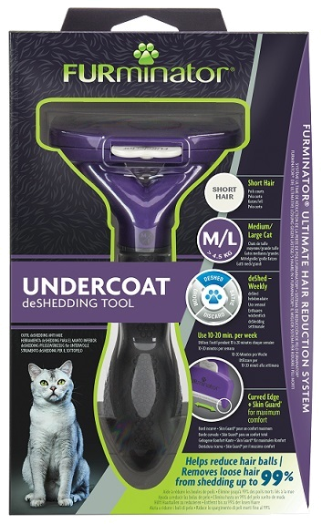 FURminator M/L для больших кошек с короткой шерстью