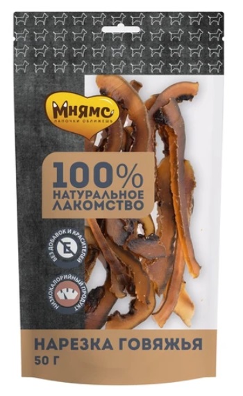 Лакомство Мнямс для собак Нарезка говяжья