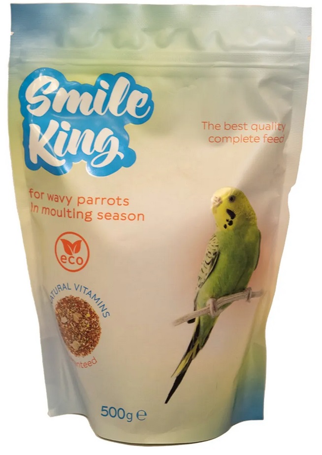 Smile King корм для волнистых попугайчиков в период линьки.