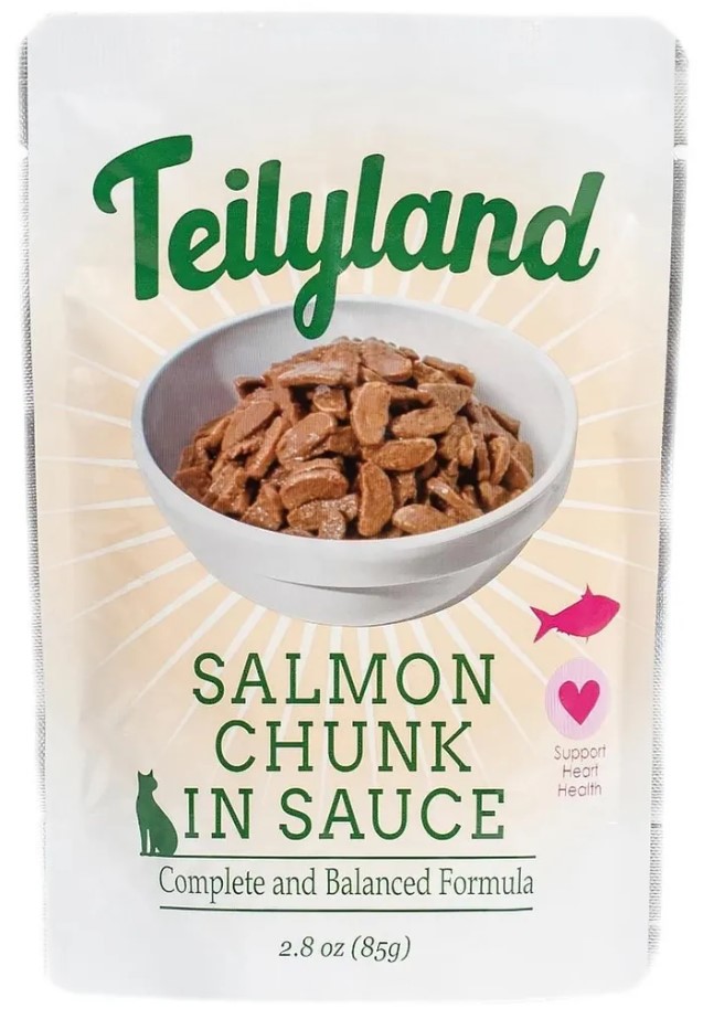 Teilyland консервированный полнорационный для кошек кусочки с лососем