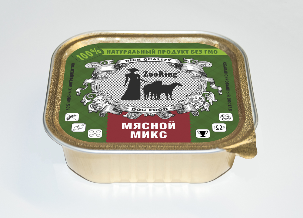 ZooRing. Консервы для собак паштет Мясной Микс