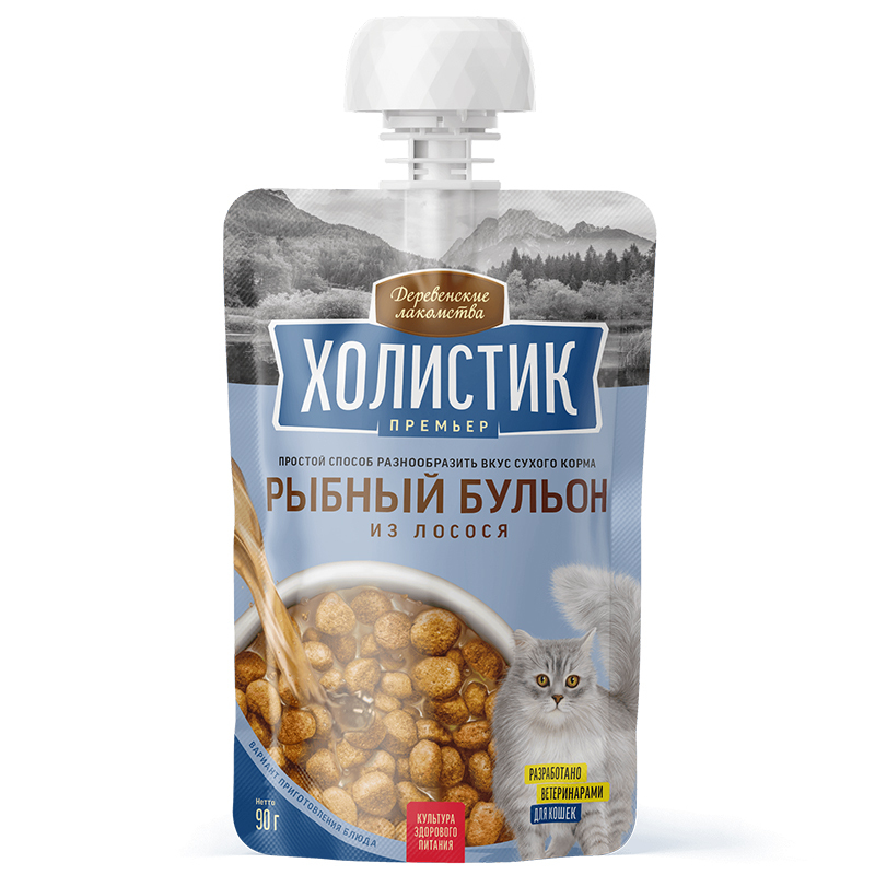 Деревенские лакомства. Рыбный бульон для кошек из лосося