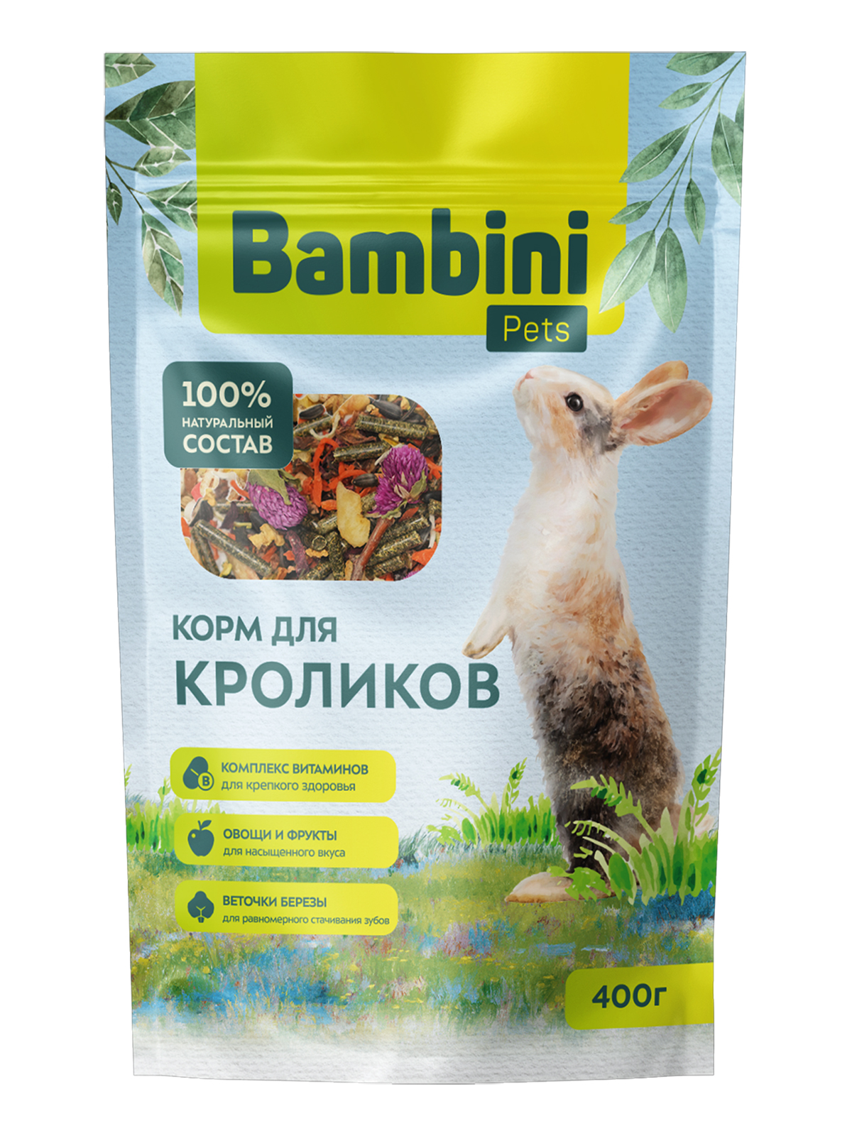 Bambini Pets. Корм для кроликов, 400 г