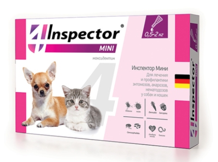 Inspector. Капли для кошек и cобак от 0,5 до 2 кг