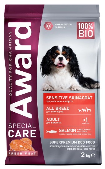 AWARD SPECIAL CARE Sensitive Skin&Coat для здоровой кожи и шерсти со свежим лососем
