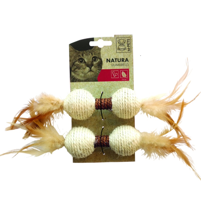Mpets.Игрушка для кошек с кошачьей мятой NATURA гантели
