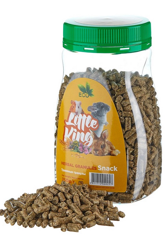 Little King лакомство для грызунов ( (травяные гранулы), банка 250г