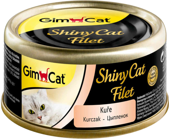 GimCat ShinyCat Filet консервы для кошек, 70 г. Цыпленок
