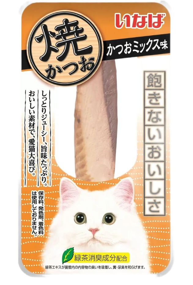 INABA. Yaki Tuna. Лакомство для кошек филе тунца со вкусом кацубоси 12г