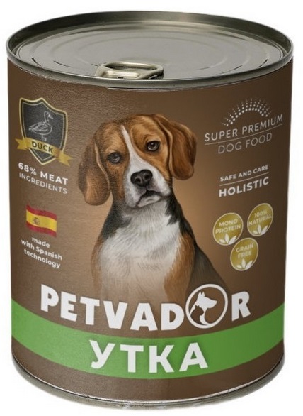 PETVADOR консервы для собак Утка