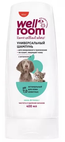 Wellroom. Шампунь универсальный с витамином Е для кошек и собак