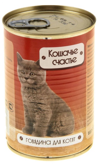 Кошачье счастье для котят с говядиной