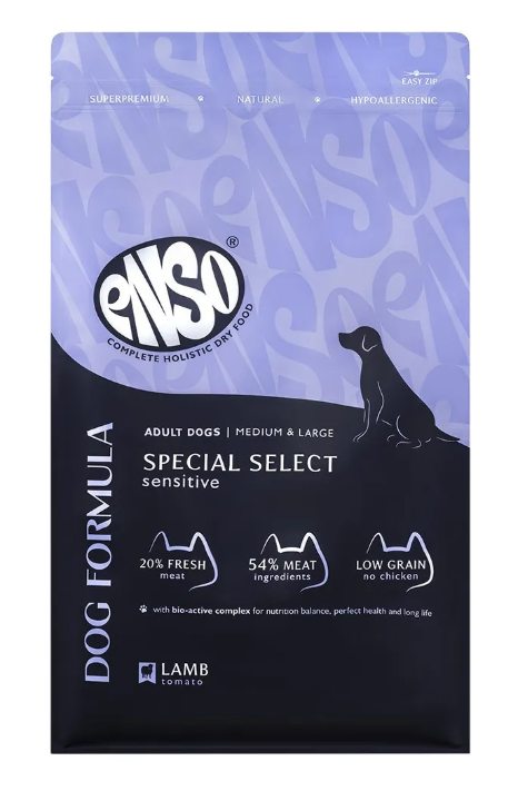 Enso Dog formula. Сухой корм для взрослых собак средних и круп пород Ягненок томат, 2,5 кг