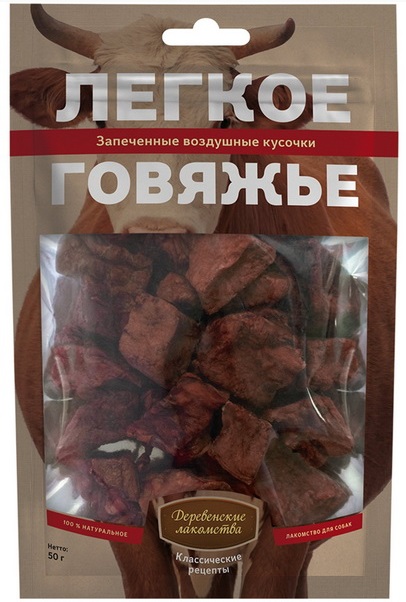 Деревенские лакомства КР легкое говяжье для собак, 50 г